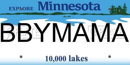 BBYMAMA Minnesota License Plate