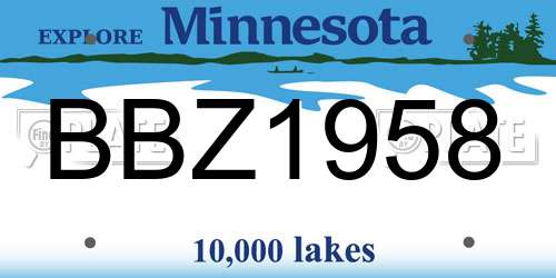 BBZ1958 Minnesota License Plate