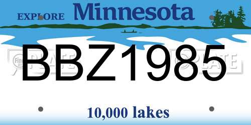 BBZ1985 Minnesota License Plate