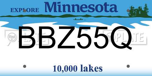 BBZ55Q Minnesota License Plate