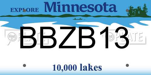 BBZB13 Minnesota License Plate
