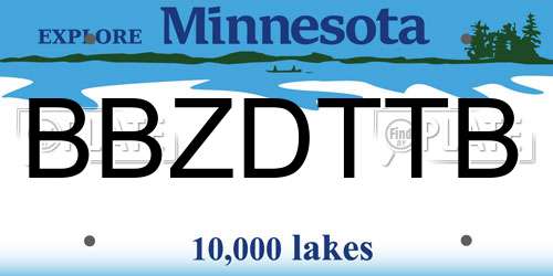 BBZDTTB Minnesota License Plate