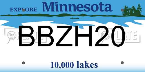 BBZH20 Minnesota License Plate