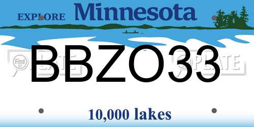 BBZO33 Minnesota License Plate