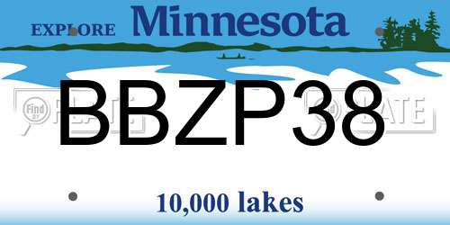 BBZP38 Minnesota License Plate