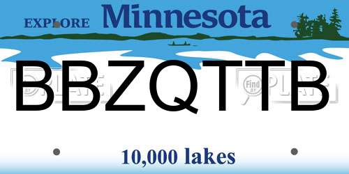 BBZQTTB Minnesota License Plate