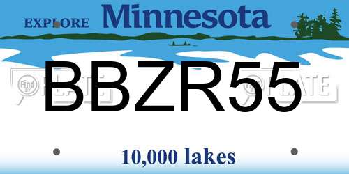 BBZR55 Minnesota License Plate