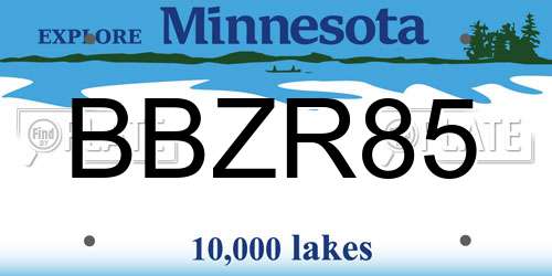 BBZR85 Minnesota License Plate