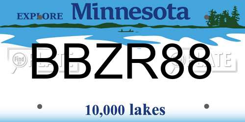 BBZR88 Minnesota License Plate