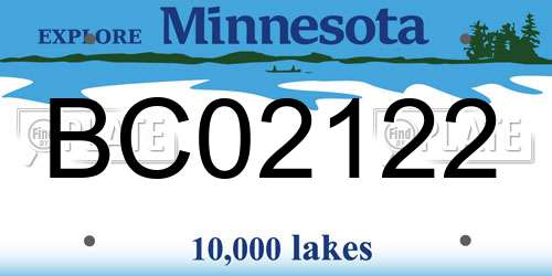 BC02122 Minnesota License Plate