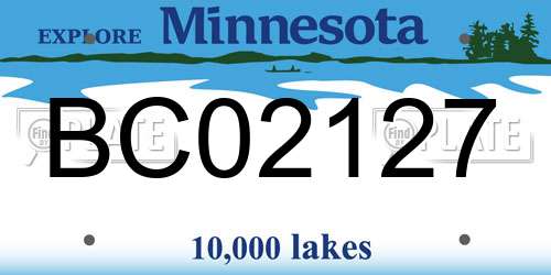 BC02127 Minnesota License Plate