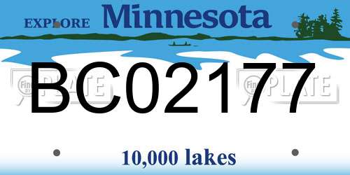 BC02177 Minnesota License Plate