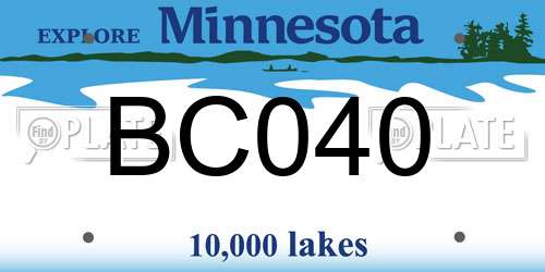 BC040 Minnesota License Plate