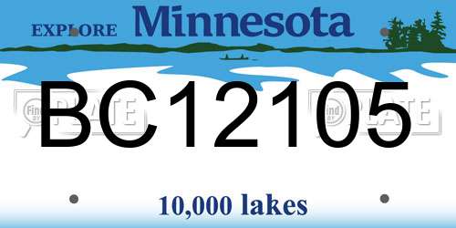 BC12105 Minnesota License Plate