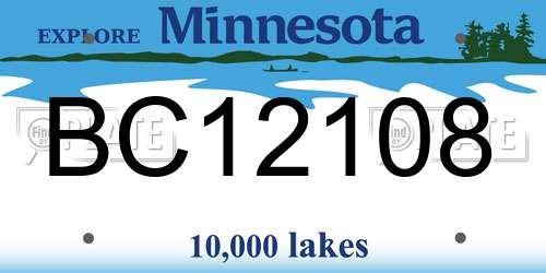 BC12108 Minnesota License Plate