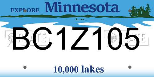 BC1Z105 Minnesota License Plate