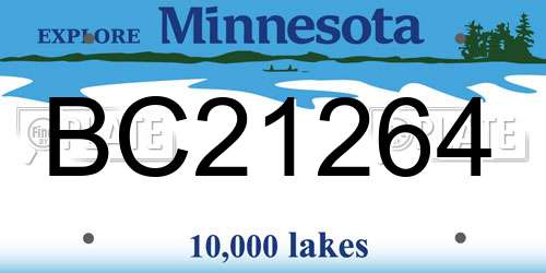 BC21264 Minnesota License Plate