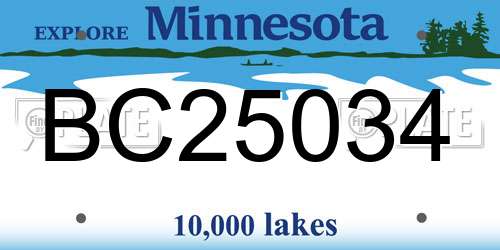 BC25034 Minnesota License Plate