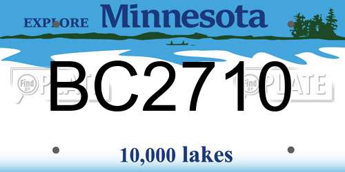 BC2710 Minnesota License Plate