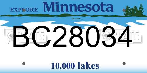 BC28034 Minnesota License Plate