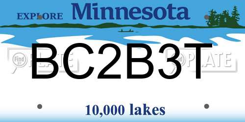 BC2B3T Minnesota License Plate