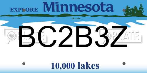 BC2B3Z Minnesota License Plate