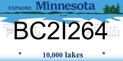 BC2I264 Minnesota License Plate