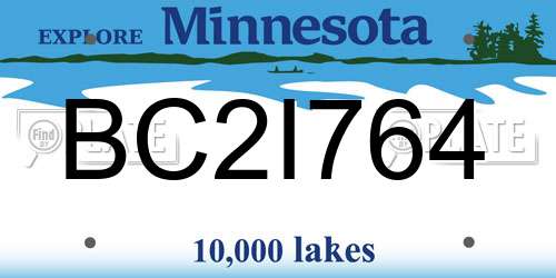 BC2I764 Minnesota License Plate