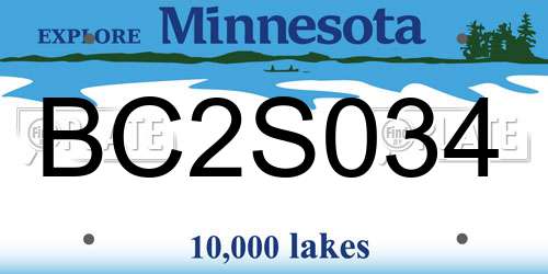 BC2S034 Minnesota License Plate