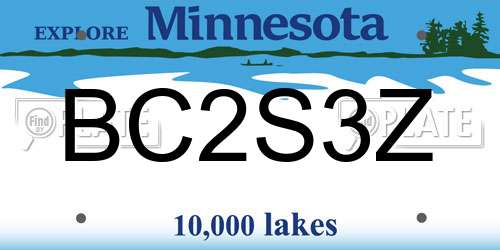 BC2S3Z Minnesota License Plate