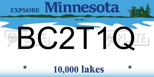 BC2T1Q Minnesota License Plate