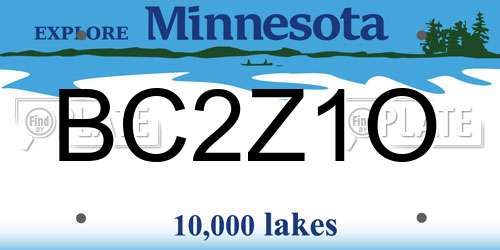 BC2Z1O Minnesota License Plate