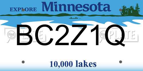 BC2Z1Q Minnesota License Plate
