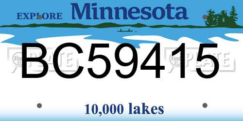 BC59415 Minnesota License Plate