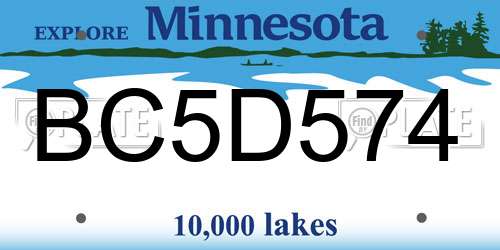 BC5D574 Minnesota License Plate