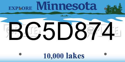 BC5D874 Minnesota License Plate