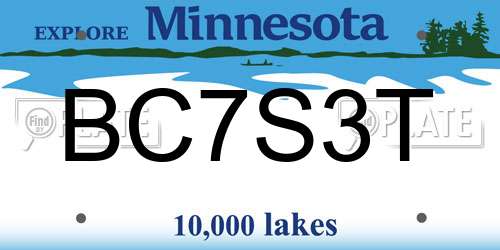 BC7S3T Minnesota License Plate