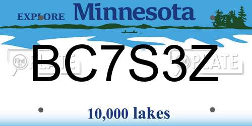 BC7S3Z Minnesota License Plate