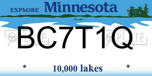 BC7T1Q Minnesota License Plate