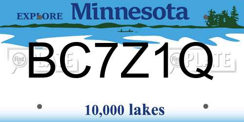 BC7Z1Q Minnesota License Plate