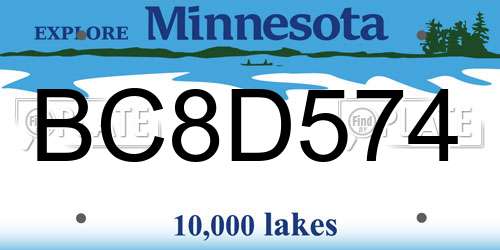 BC8D574 Minnesota License Plate