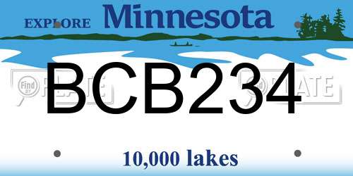 BCB234 Minnesota License Plate