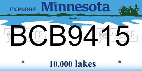 BCB9415 Minnesota License Plate