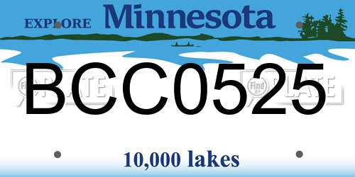 BCC0525 Minnesota License Plate