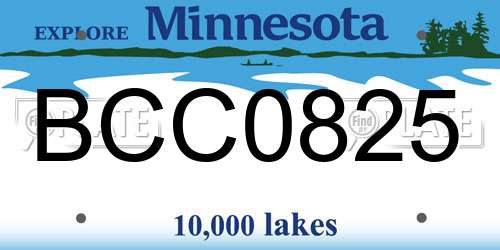 BCC0825 Minnesota License Plate