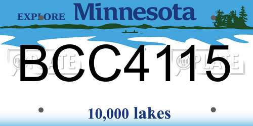 BCC4115 Minnesota License Plate