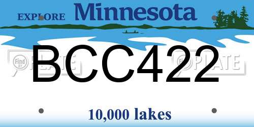 BCC422 Minnesota License Plate