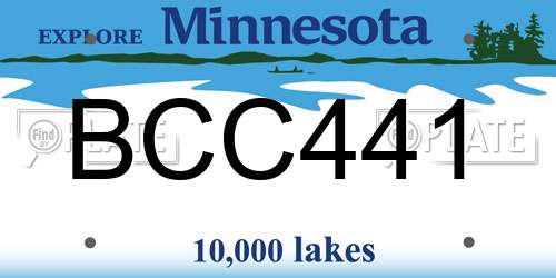BCC441 Minnesota License Plate