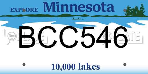 BCC546 Minnesota License Plate
