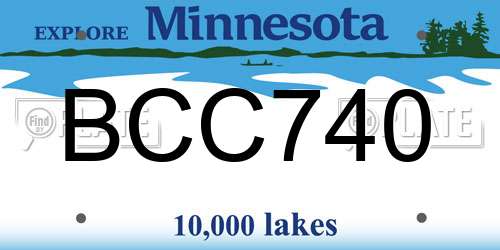 BCC740 Minnesota License Plate